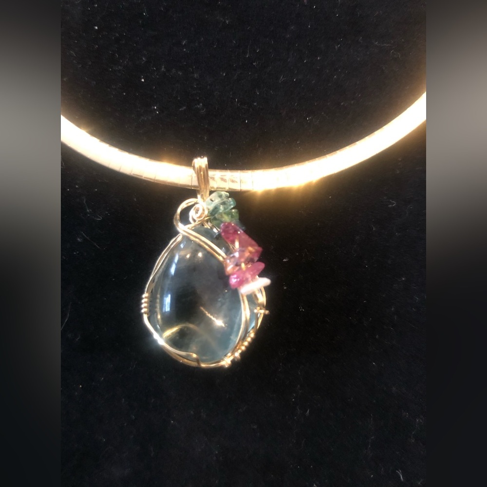 Unique stone and gold slide